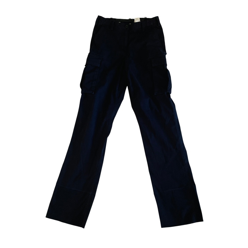 Banana Republic Cargo Pants Women 4 Navy Blue Straight Leg Utility Inseam 34